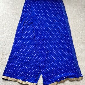 Blue & Gold Polka Dot Scarf